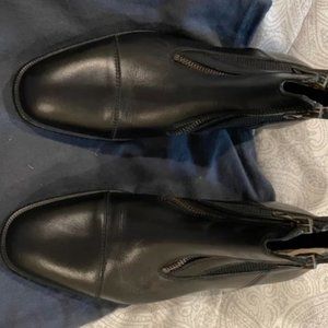 Franco Tucci EZ Double Zip Black Leather Boots - Equestrian